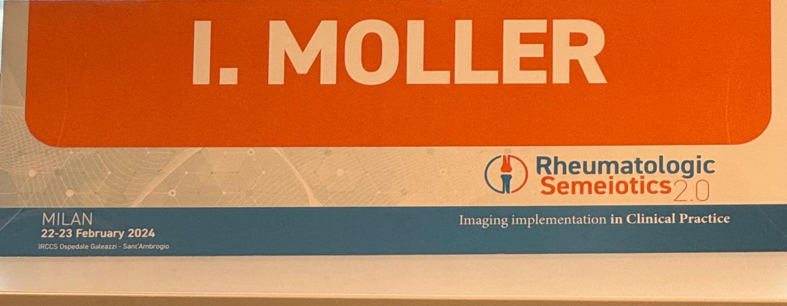 Ingrid Möller was presenting in Milan: Rheumatologic Semeiotics 2.0. Imaging implementation in clinical practice